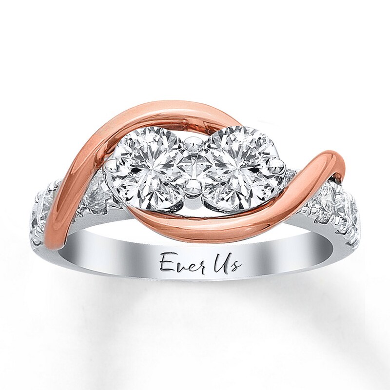 Main Image 1 of Ever Us Two-Stone Ring 2 ct tw Diamonds 14K Two-Tone Gold