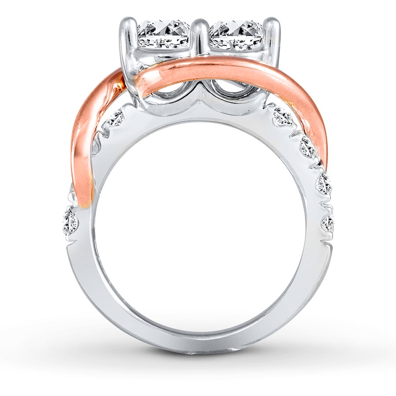 Main Image 2 of Ever Us Two-Stone Ring 2 ct tw Diamonds 14K Two-Tone Gold