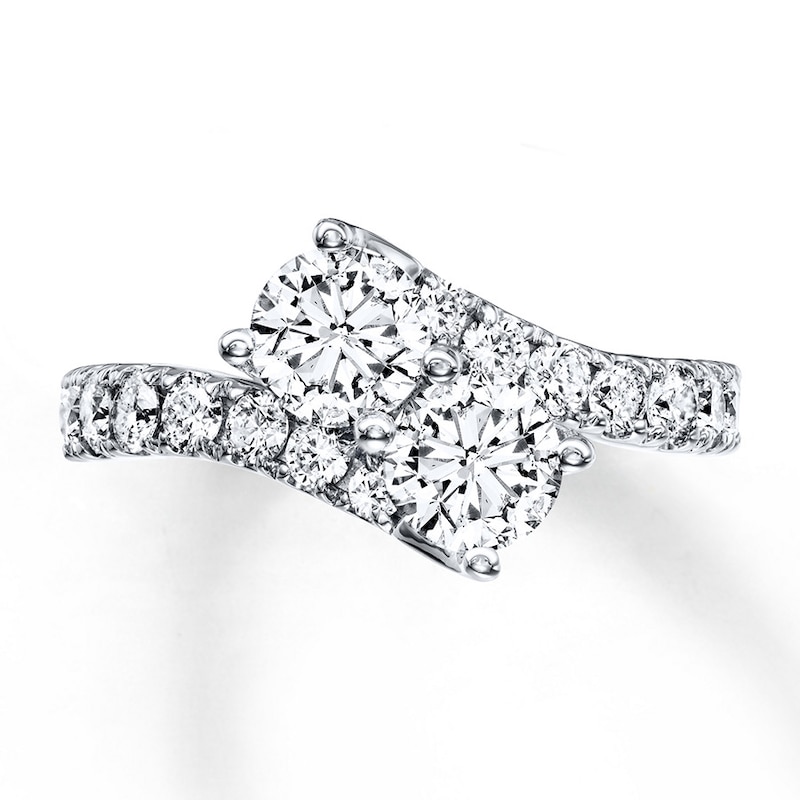 Main Image 4 of Ever Us Two-Stone Ring 2-1/2 ct tw Diamonds 14K White Gold