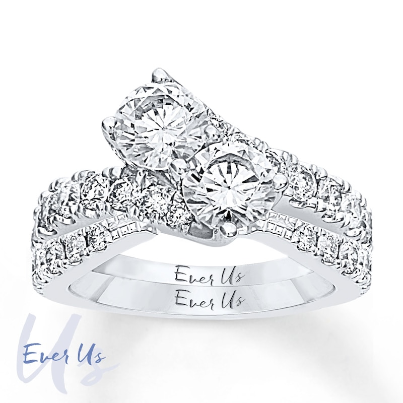 Main Image 3 of Ever Us Two-Stone Ring 3 ct tw Diamonds 14K White Gold