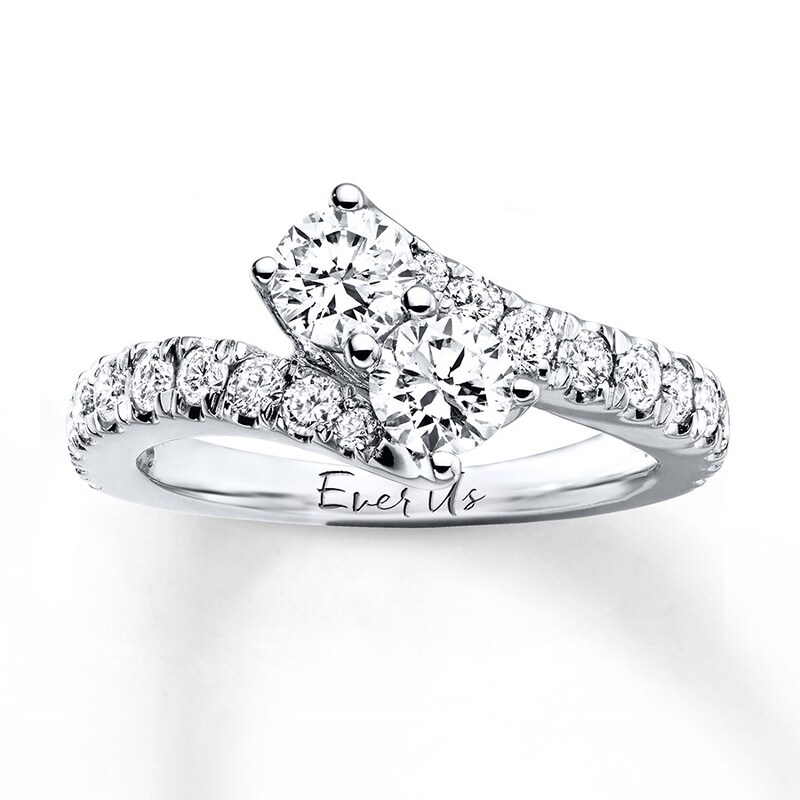 Main Image 1 of Ever Us Two-Stone Diamond Ring 1-1/2 ct tw 14K Gold