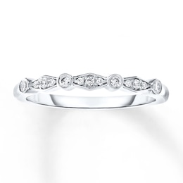 Now + Forever Diamond Anniversary Band 1/10 ct tw Round-cut 10K White Gold