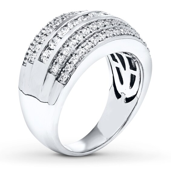 Diamond Anniversary Ring 1 ct tw Roundcut 14K White Gold Womens Rings Rings Kay