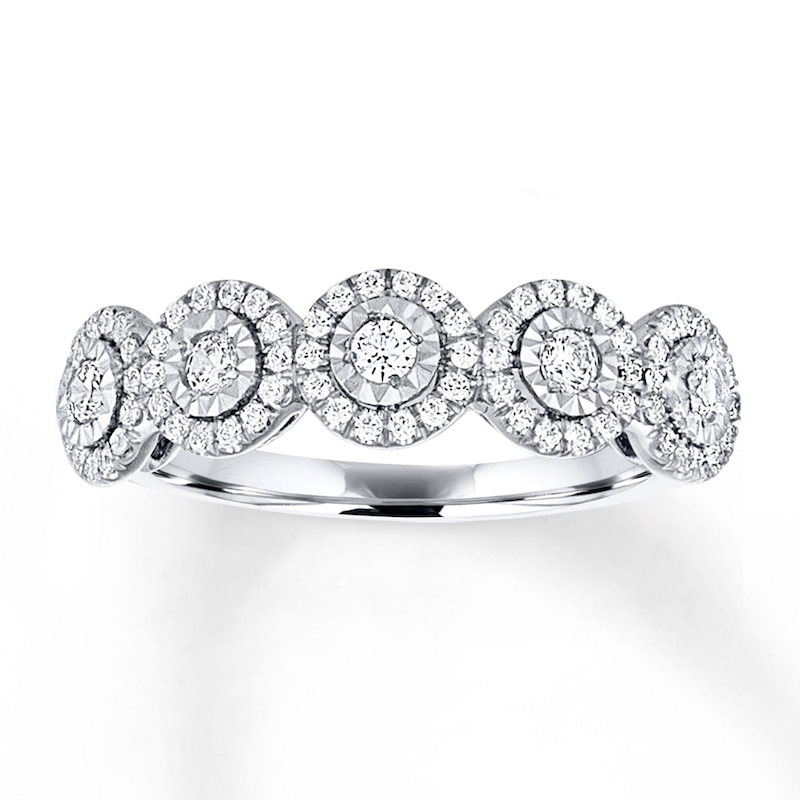 Main Image 1 of Now + Forever Diamond Anniversary Band 1/2 ct tw Round-cut 14K White Gold