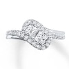 Thumbnail Image 0 of Ever Us Ring 1 ct tw Princess/Round-cut Diamonds 14K White Gold
