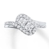 Thumbnail Image 1 of Ever Us Ring 1 ct tw Princess/Round-cut Diamonds 14K White Gold