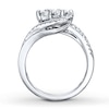Thumbnail Image 1 of Ever Us Ring 1 ct tw Princess/Round-cut Diamonds 14K White Gold