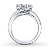 Thumbnail Image 1 of Ever Us Ring 1 ct tw Princess/Round-cut Diamonds 14K White Gold