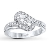 Thumbnail Image 4 of Ever Us Ring 1 ct tw Princess/Round-cut Diamonds 14K White Gold