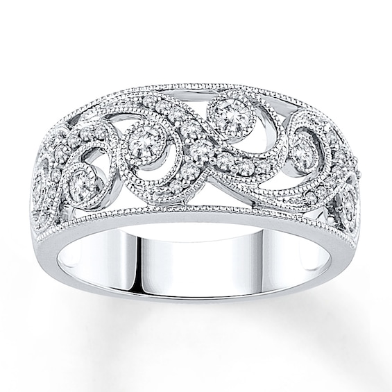Diamond Anniversary Ring 3/8 ct tw Round-cut 10K White Gold | Kay