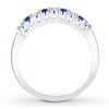 Thumbnail Image 1 of Natural Sapphire Ring 1/6 ct tw Diamonds 10K White Gold