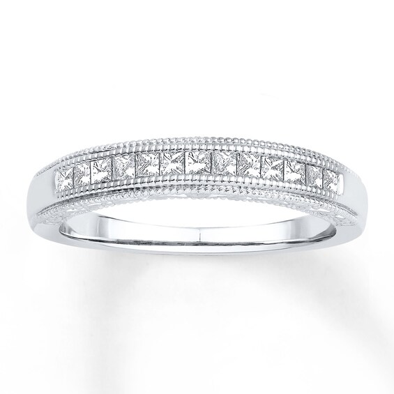 Now + Forever Diamond Anniversary Band 1/3 ct tw Princess-cut 14K White Gold