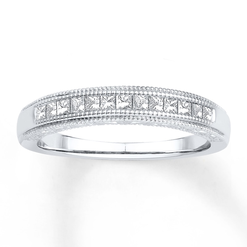 Main Image 1 of Now + Forever Diamond Anniversary Band 1/3 ct tw Princess-cut 14K White Gold