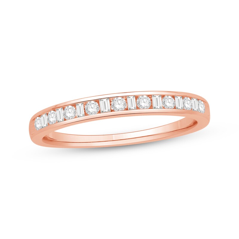 Diamond Anniversary Band 1/4 cttw Round/Baguette 14K Rose Gold