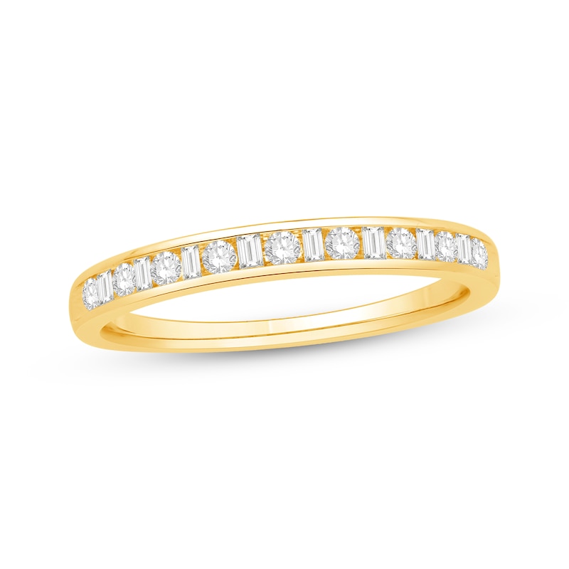 Main Image 1 of Now + Forever Diamond Anniversary Band 1/4 cttw Round/Baguette 14K Gold