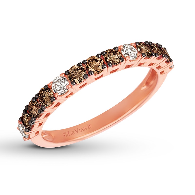 Le Vian Chocolate Diamond Ring 3/4 ct tw 14K Strawberry Gold