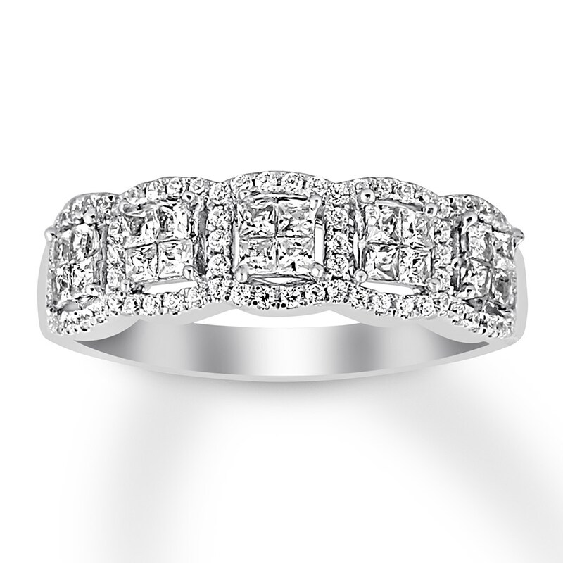 Diamond Anniversary Band 3/4 cttw Princess/Round 14K White Gold