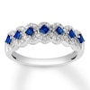 Thumbnail Image 1 of Sapphire Anniversary Band 1/4 ct tw Diamonds 10K White Gold