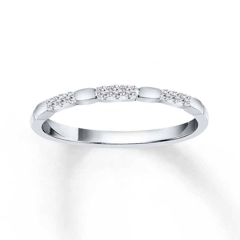Stackable Ring 1/20 ct tw Diamonds 10K White Gold