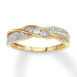 Now + Forever Diamond Anniversary Band 1/6 ct tw Round-cut 10K Yellow Gold