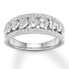 Thumbnail Image 1 of Now + Forever Diamond Heart Anniversary Band 1/2 ct tw Round 14K White Gold