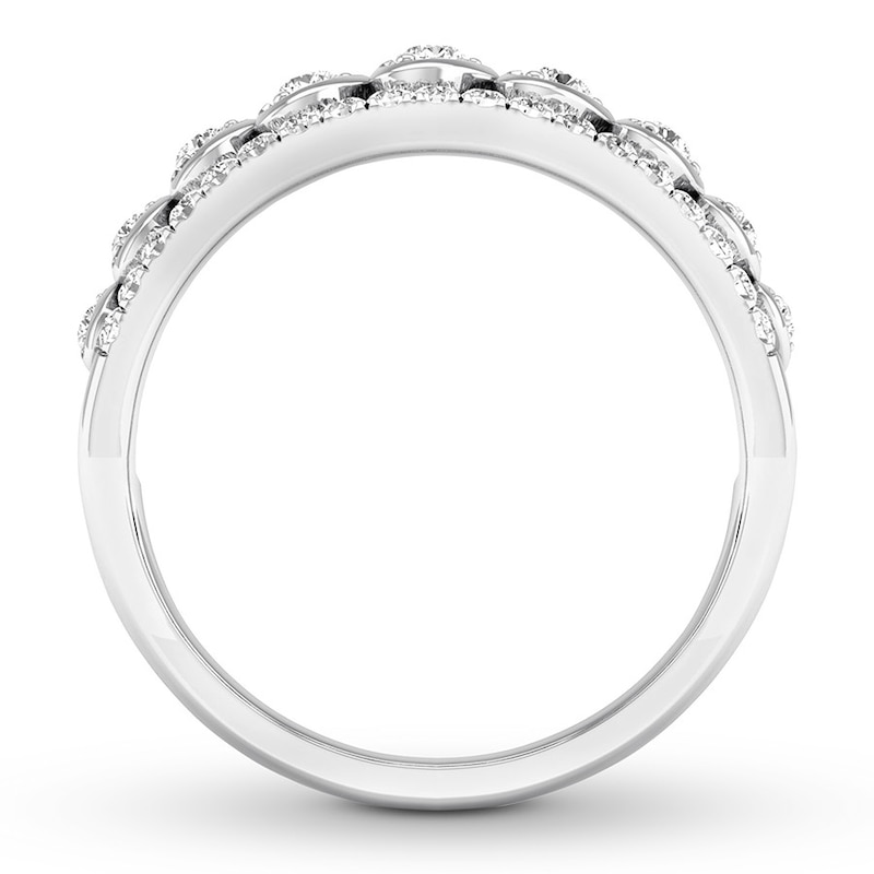 Main Image 2 of Now + Forever Diamond Heart Anniversary Band 1/2 ct tw Round 14K White Gold