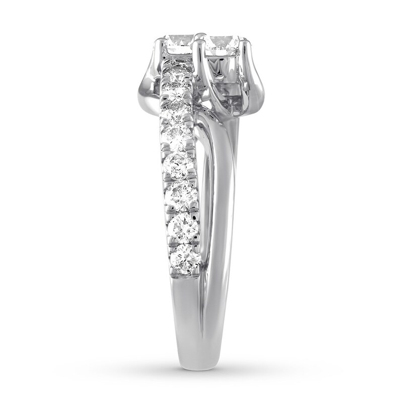 Main Image 2 of Ever Us Two-Stone Diamond Ring 1-1/2 ct tw Round 14K White Gold