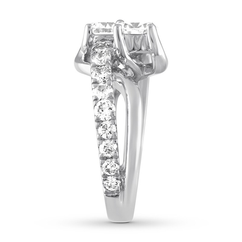 Main Image 2 of Ever Us Two-Stone Diamond Ring 3 ct tw Round-cut 14K White Gold