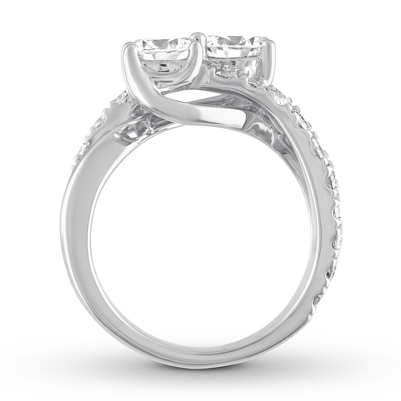 Main Image 3 of Ever Us Two-Stone Diamond Ring 3 ct tw Round-cut 14K White Gold