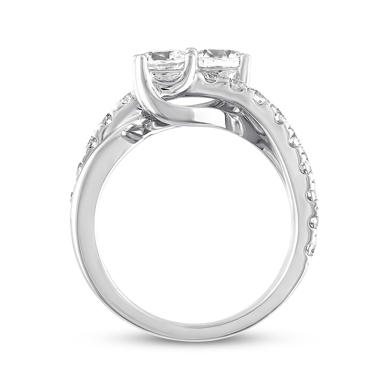 Main Image 3 of Ever Us Two-Stone Diamond Ring 2 ct tw Round-cut 14K White Gold