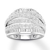 Thumbnail Image 1 of Now + Forever Diamond Anniversary Band 2 ct tw Round/Baguette 14K White Gold