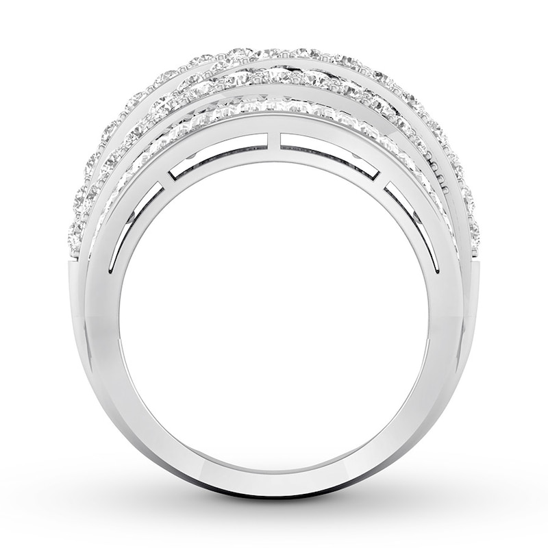 Main Image 2 of Now + Forever Diamond Anniversary Band 2 ct tw Round/Baguette 14K White Gold