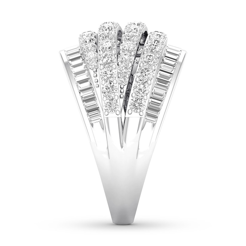 Main Image 3 of Now + Forever Diamond Anniversary Band 2 ct tw Round/Baguette 14K White Gold