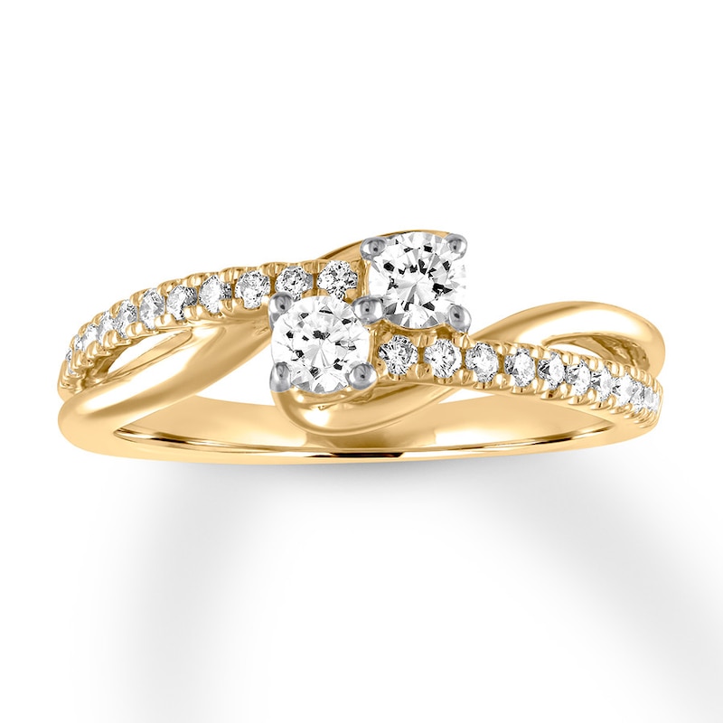 Ever Us Two-Stone Diamond Ring 1/2 ct tw Round 14K Yellow Gold