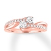 Thumbnail Image 0 of Ever Us Two-Stone Diamond Ring 1/2 ct tw Round 14K Rose Gold