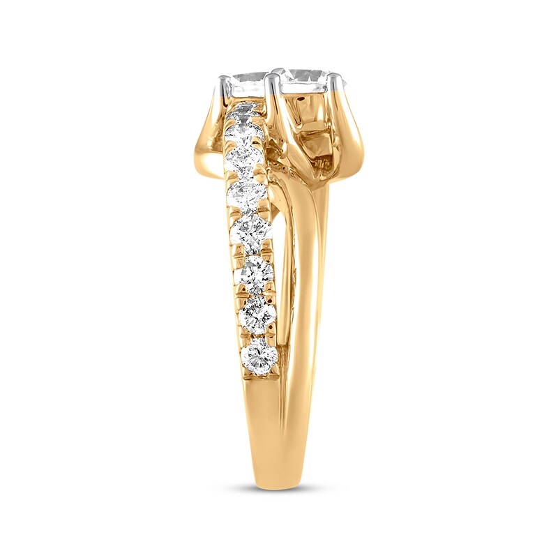 Main Image 2 of Ever Us Two-Stone Diamond Ring 2 ct tw Round 14K Yellow Gold