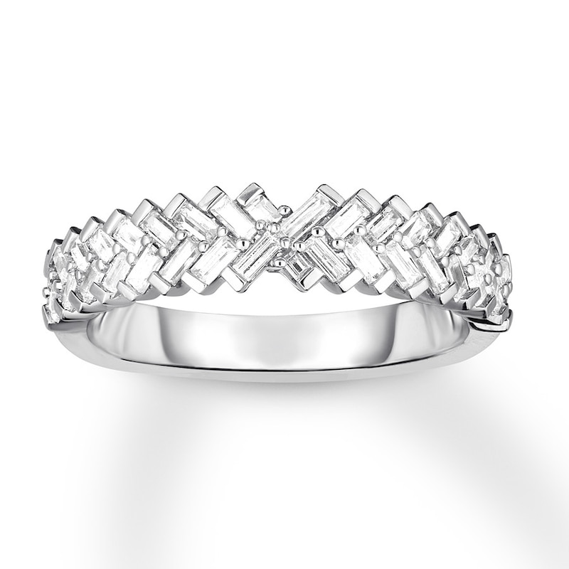 Main Image 1 of Now + Forever Diamond Anniversary Band 3/4 ct tw Baguette 14K White Gold