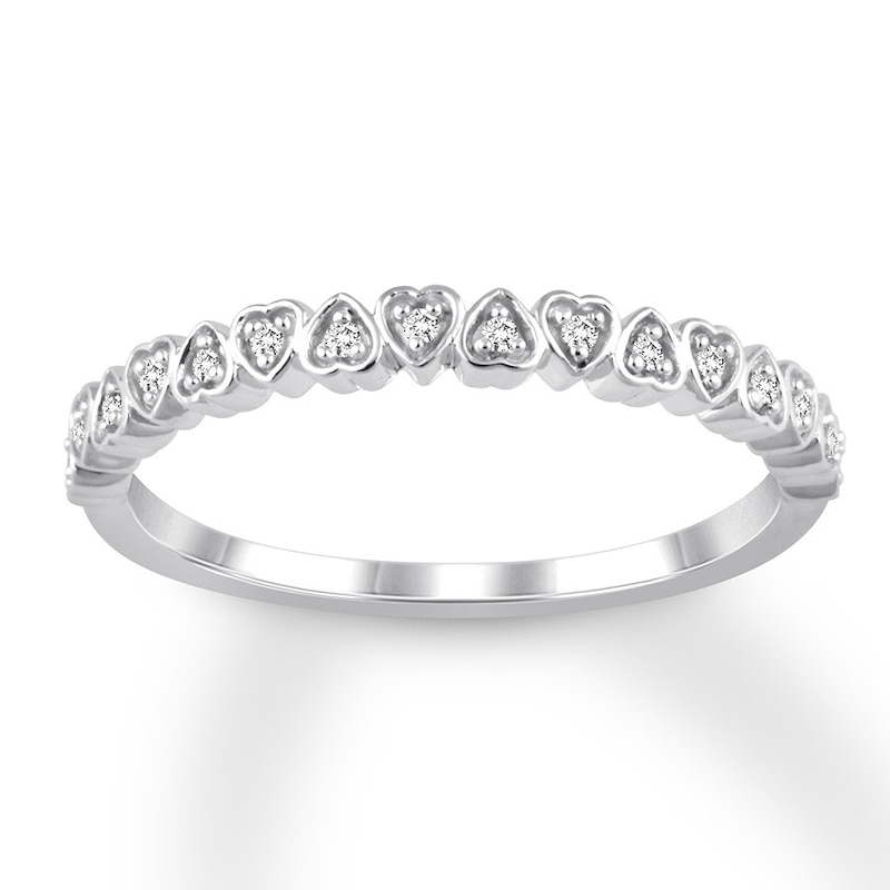 Main Image 1 of Now + Forever Diamond Anniversary Band 1/20 ct tw Round-cut 14K White Gold