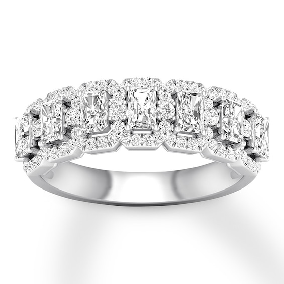 Now + Forever Emerald-cut Diamond Anniversary Band 1-1/3 ct tw 14K White Gold