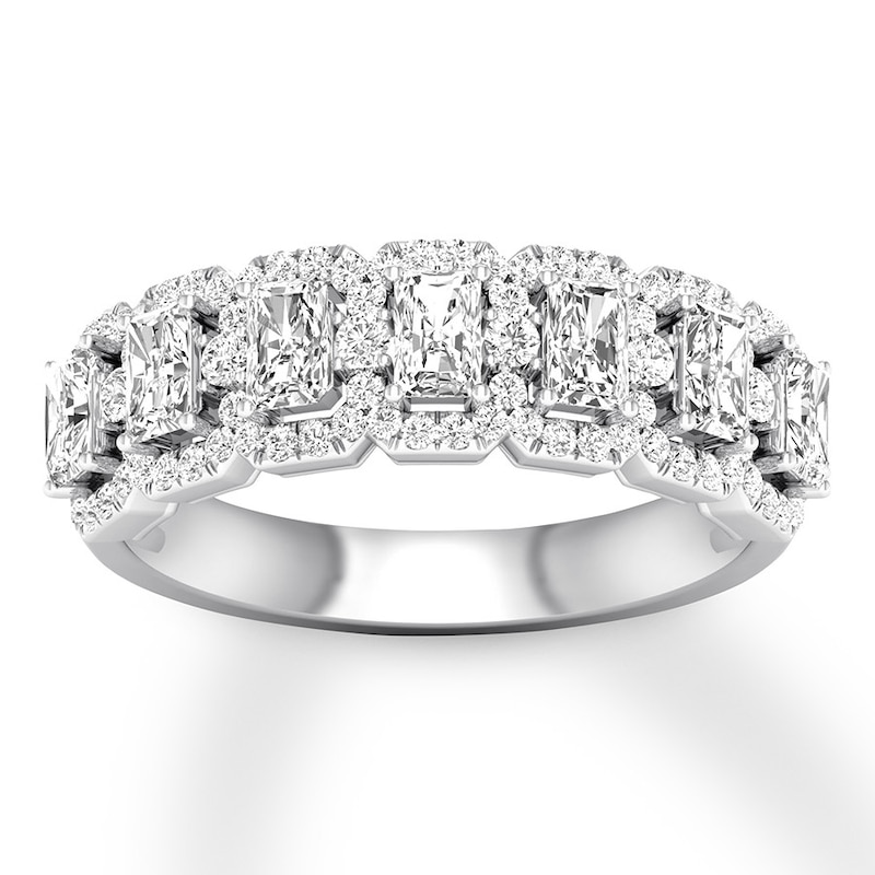 Main Image 1 of Now + Forever Emerald-cut Diamond Anniversary Band 1-1/3 ct tw 14K White Gold