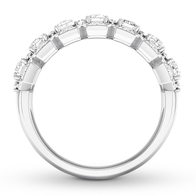 Main Image 2 of Now + Forever Emerald-cut Diamond Anniversary Band 1-1/3 ct tw 14K White Gold