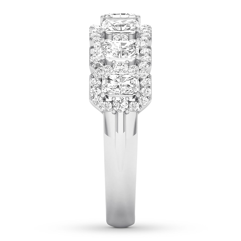 Main Image 3 of Now + Forever Emerald-cut Diamond Anniversary Band 1-1/3 ct tw 14K White Gold