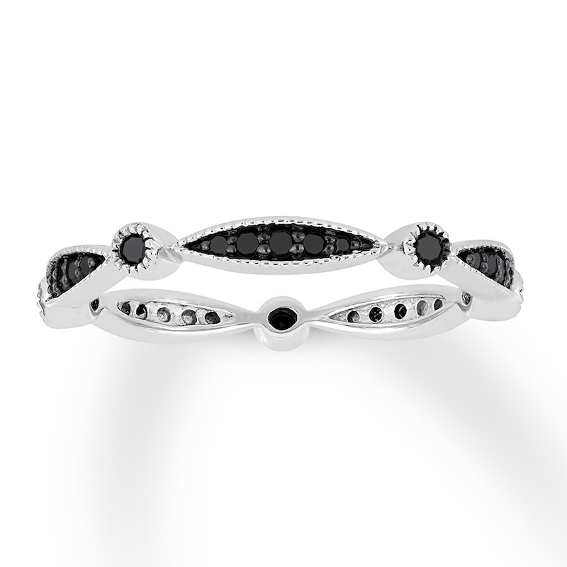 Main Image 1 of Now + Forever Black Diamond Anniversary Band 1/4 ct tw 10K White Gold