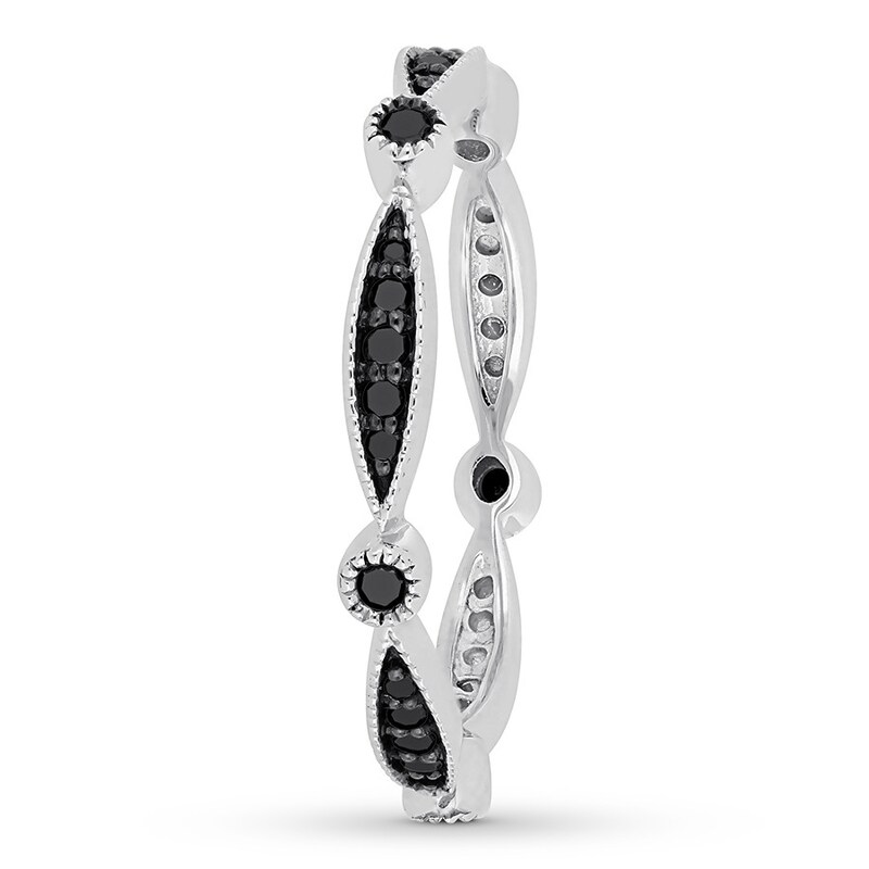 Black Diamond Anniversary Band 1/4 ct tw 10K White Gold