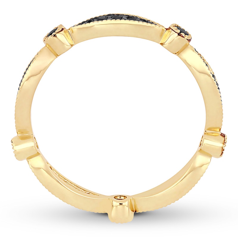 Black Diamond Anniversary Band 1/4 ct tw 10K Yellow Gold