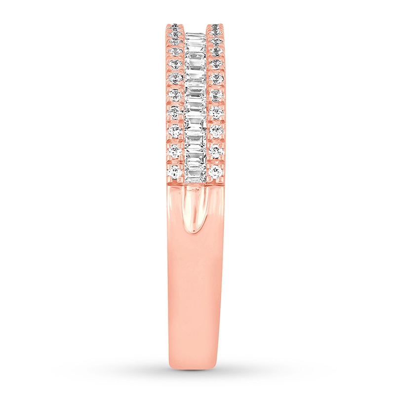 Diamond Anniversary Band 1/5 ct tw Round/Baguette 10K Rose Gold