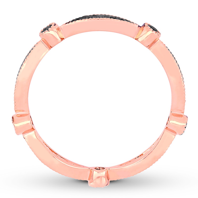 Black Diamond Anniversary Band 1/4 ct tw 10K Rose Gold