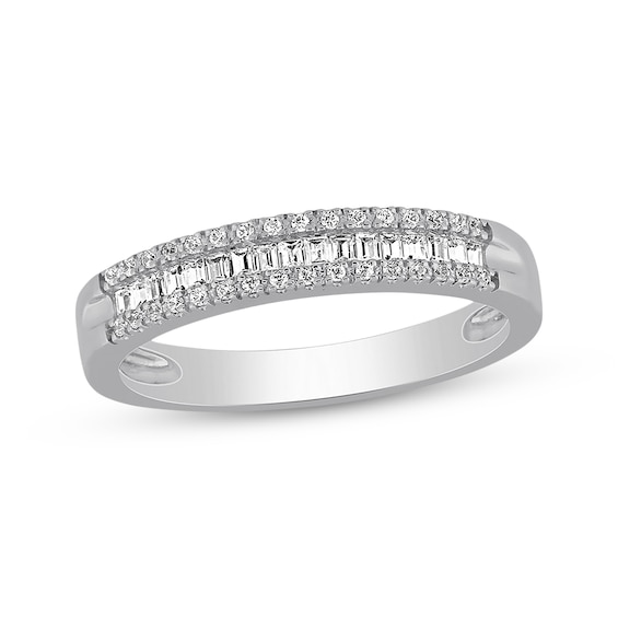 Diamond Anniversary Band 1/5 cttw Round/Baguette 10K White Gold