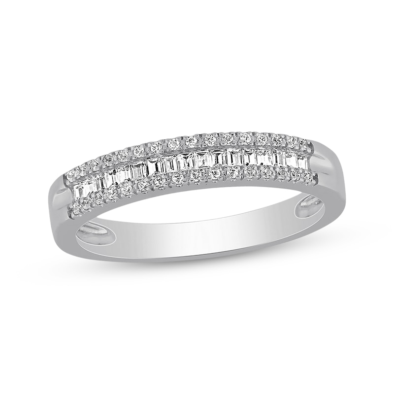 Main Image 1 of Diamond Anniversary Band 1/5 cttw Round/Baguette 10K White Gold
