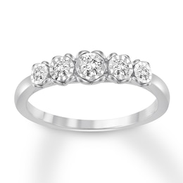 Now + Forever Diamond Anniversary Band 1/4 ct tw Round-cut 10K White Gold